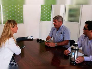 Baldo, Pikielny y Best durante la reunion, en Mar del Plata