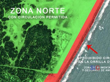 Mapa de la zona norte, donde est permitido circular