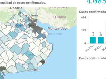 El mapa de calor de los casos en la provincia, tiene tres actualizaciones diarias