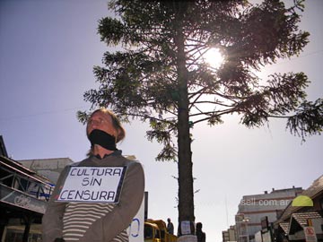 Marcelo Di Luciano en plena protesta. Gaeta lo tild de 