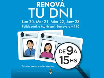 Hasta el jueves se puede renovar el DNI en el Polideportivo