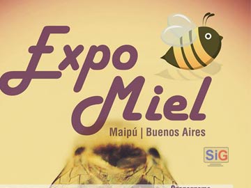 Afiche promocional de ExpoMiel Maipu, un encuentro para apicultores de la regin