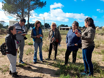 La consejera de Juntos Mariela Tugnarelli y la dirigente de CC Irene Frick en la recorrida