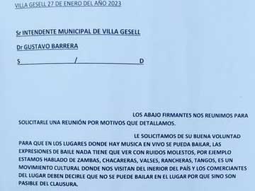 Barrera baj la tasa, pero les prohibi bailar a las peas folcloricas. La queja