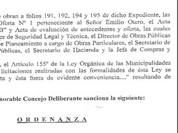 La ordenanza de otorgamiento a Otero. Este lunes el Concejo tratar un pedido de informes