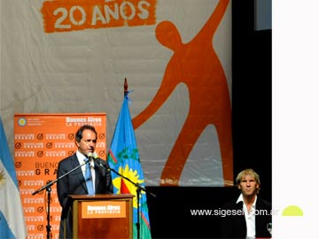 El Gobernador Daniel Scioli durante la presentacin de los Juegos Buenos Aires