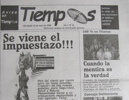 Tapa del ltimo nmero de Tiempos                