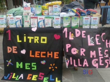 En la primer colecta de Villa Gesell se junto 61 litros de leche 